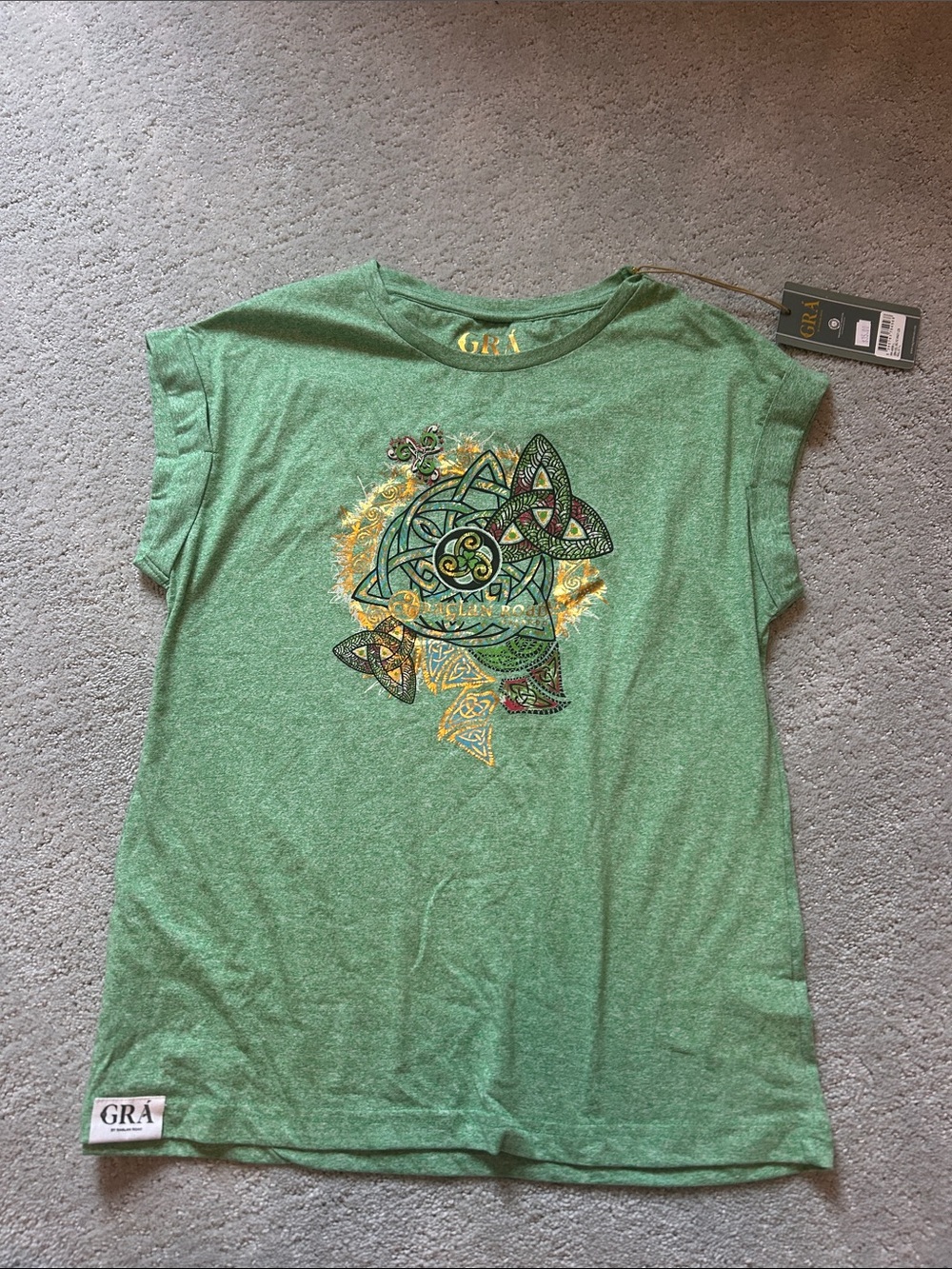 Women's Green Short Sleeve Graphic Tee